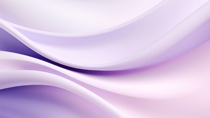 Abstract silk lavender waves design with smooth curves and soft shadows on clean modern background. Fluid gradient motion of dynamic lines on minimal backdrop