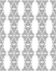 decorative floral stripes. seamless monochrome black and white pattern. abstract ornament. cover. wallpaper. coloring book. print.