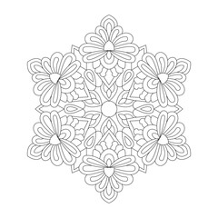 Lotus design mandala coloring book page vector file