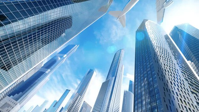 Fort Wayne. Airplane Landing City Skyscraper with Welcome Sign on Bus