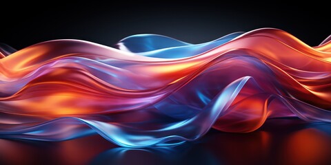 Obraz premium Vibrant light ribbons on dark background