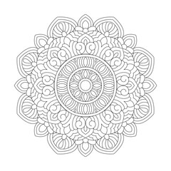 Moon mandala adult coloring book page vector file