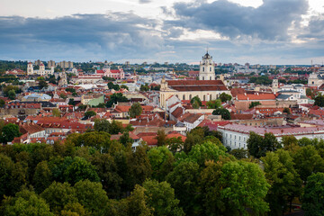 Fototapeta na wymiar Aerial view of Vilnius old town, Lithuania