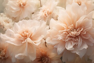 Background with closeup of beautiful peach flowers.