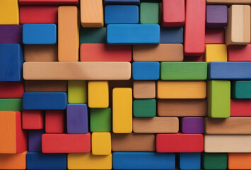 colorful wooden blocks background