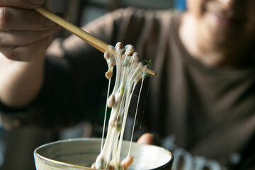 Nattō, nato or hiragana is a traditional Japanese food made with fermented soybeans.traditional...