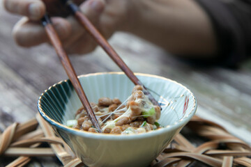 Nattō, nato or hiragana is a traditional Japanese food made with fermented soybeans.traditional...