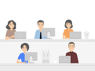 Obraz premium The team is busy at work in the office