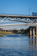 Naklejka premium Three Bridges from Trinity Park, Ft Worth 