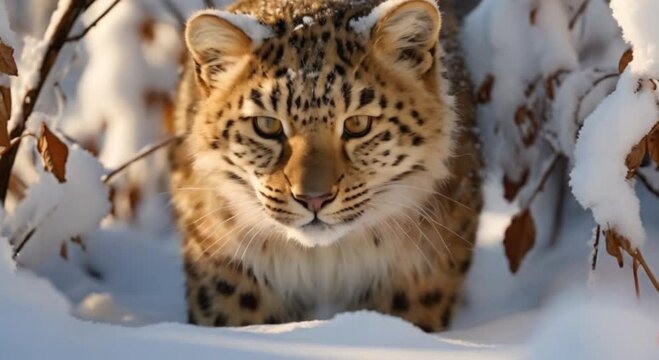 leopard in grassland footage