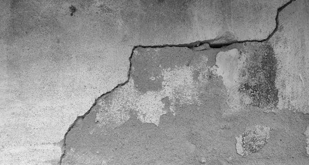 old cement wall cracked texture black and white