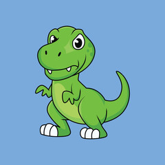 Cute angry dinosaur  Cartoon Sticker vector Stock Illustration