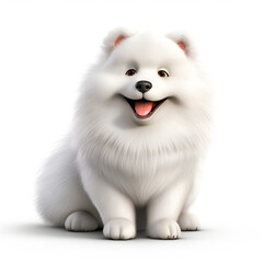 Obraz premium Dog chubby cute,cartoon,character design,illustration,3d,full body,on isolate white background created with Generative Ai