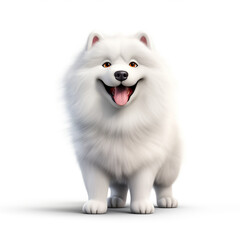 Dog chubby cute,cartoon,character design,illustration,3d,full body,on isolate white background created with Generative Ai