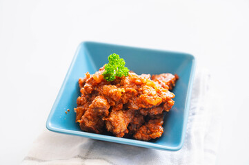 挽肉で作るチリソース