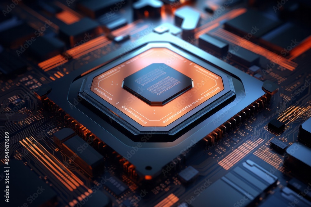 Poster central computer processors cpu concept