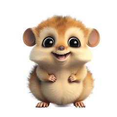 Cute little animal isolated on transparent background