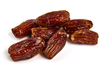 Dried dates, isolated on white background.