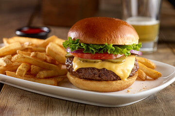 Half-Pound Cheeseburger with Fries