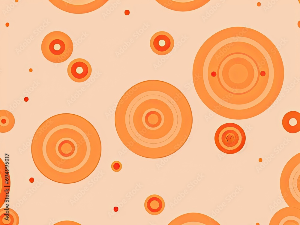 Fototapete circles on an abstract orange background. illustration in vector format