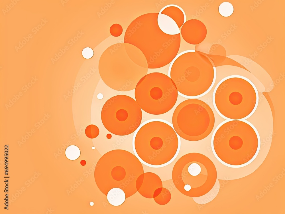 Fototapete circles on an abstract orange background. illustration in vector format