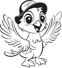 Fototapeta premium cute PARROT hand drawn coloring page illustration MADE WITH AI 