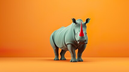 Concepto de rinoceronte en 3d. Generado por la.  - obrazy, fototapety, plakaty
