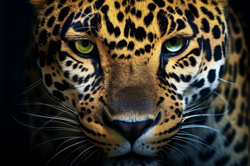 Beautiful jaguar face close-up
