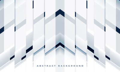 White and dark blue 3D geometric business background with abstract arrows. White technology futuristic modern abstract banner design. Vector illustration