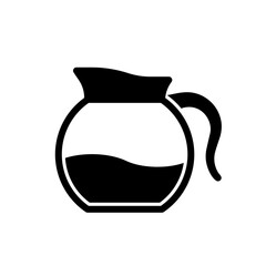Coffee pot glyph black icon on white background