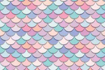 Multicolor backdrop with rainbow scales. Kawaii mermaid princess pattern. Sea fantasy invitation for girlie party.