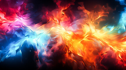 photo abstract flames exploding in multi colored ink and paint - obrazy, fototapety, plakaty