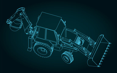 Backhoe loader blueprint