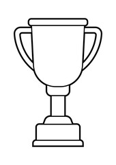 Black line cup icon. Illustration of award for sports or corporate competitions.