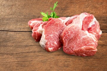 Raw fresh red beef steak with herb