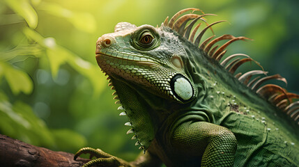 Fototapeta premium iguana on a tree