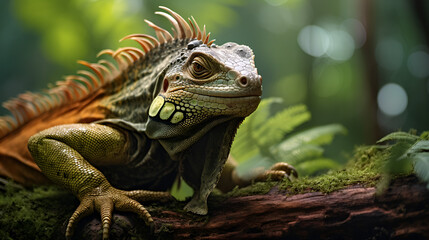 Fototapeta premium iguana on a branch