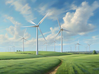 wind turbine on a field