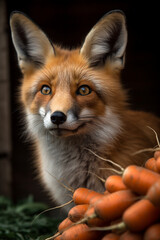 fox and many carrots created with Generative Ai