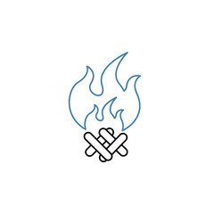 campfire concept line icon. Simple element illustration. campfire concept outline symbol design.