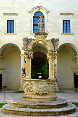 courtyard of the diocesan museum in Lecce Italy