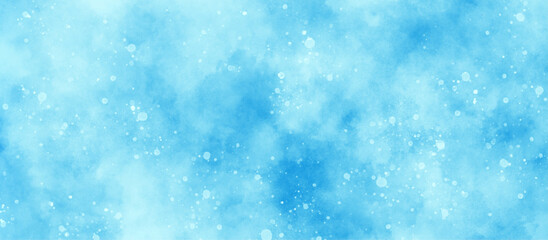 sunshine or sparkling lights and glittering glow winter morning of snow falling background, abstract bokeh glitter background on blurred blue texture, A shiny holiday card with bokeh, blue grunge.