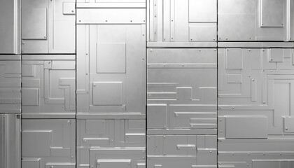 Metallic Silver Tile Texture Background Brutalist Wallpaper