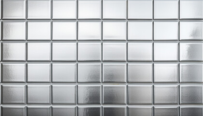 Metallic Silver Tile Texture Background Brutalist Wallpaper