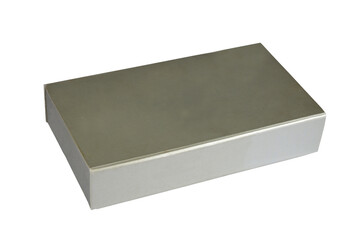 beautiful gray box for object holder with internal divisions with closed lid isolated on white background