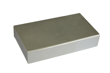 beautiful gray box for object holder with internal divisions with closed lid isolated on white background
