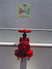 Closeup view of fire hydrant valve