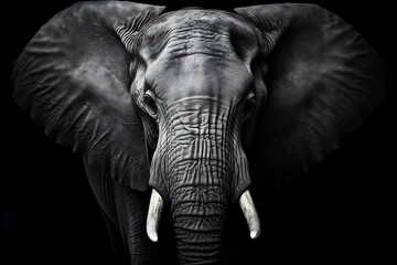 An elephant, highlighting its expressive eyes and textured skin, conveying the majesty of these magnificent creatures