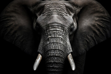 An elephant, highlighting its expressive eyes and textured skin, conveying the majesty of these magnificent creatures