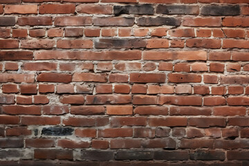 Obraz premium Wide Panorama of an Old Red Brick Wall Background – A Captivating Display of Classic Masonry